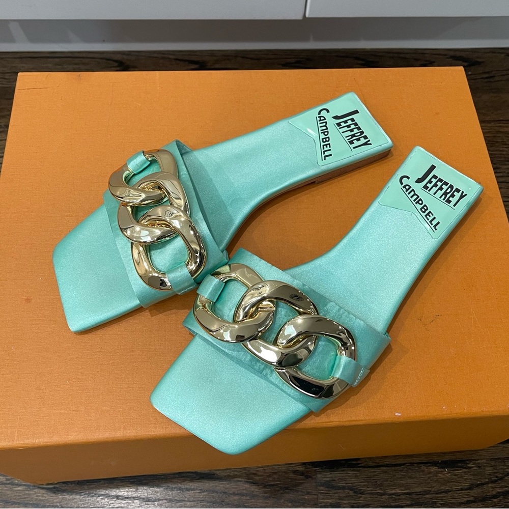 Jeffrey Campbell Park Chain Slide Sandal green